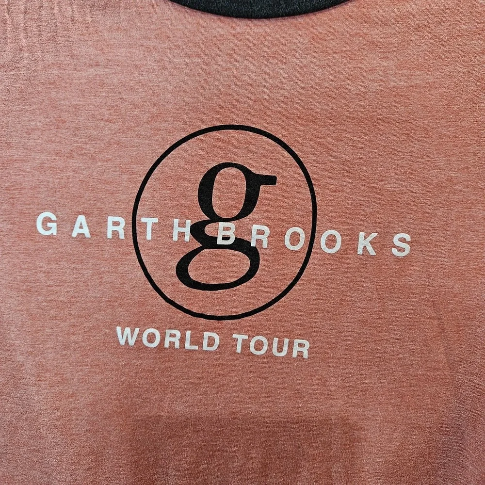 Garth Brooks World Tour #7 Raglan Baseball T-shirt Size XL 3/4 Sleeve Concerts